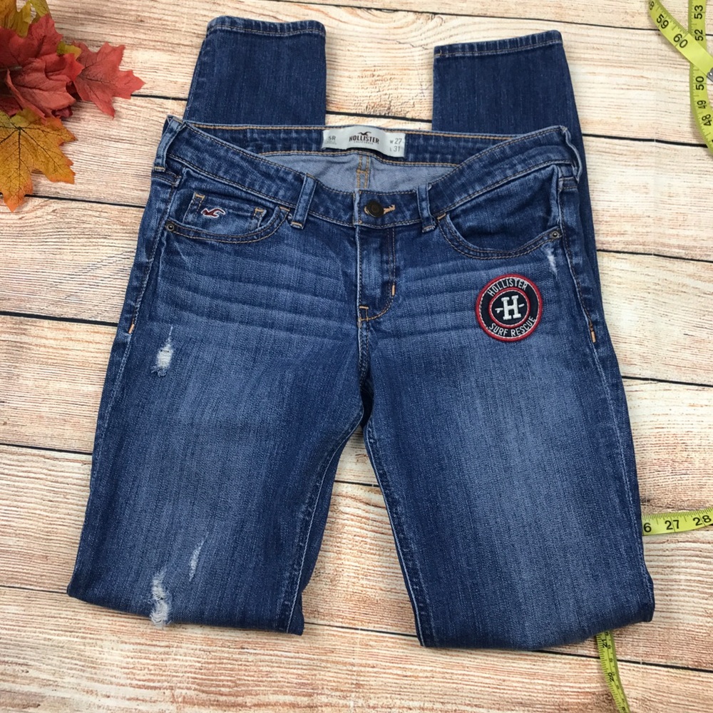 Hollister distressed surf rescue skinny jeans Sz 5